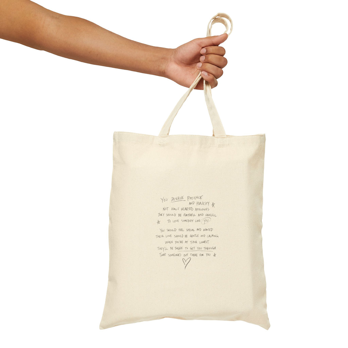 YOU DESERVE 🖤 - Cotton Canvas Tote Bag