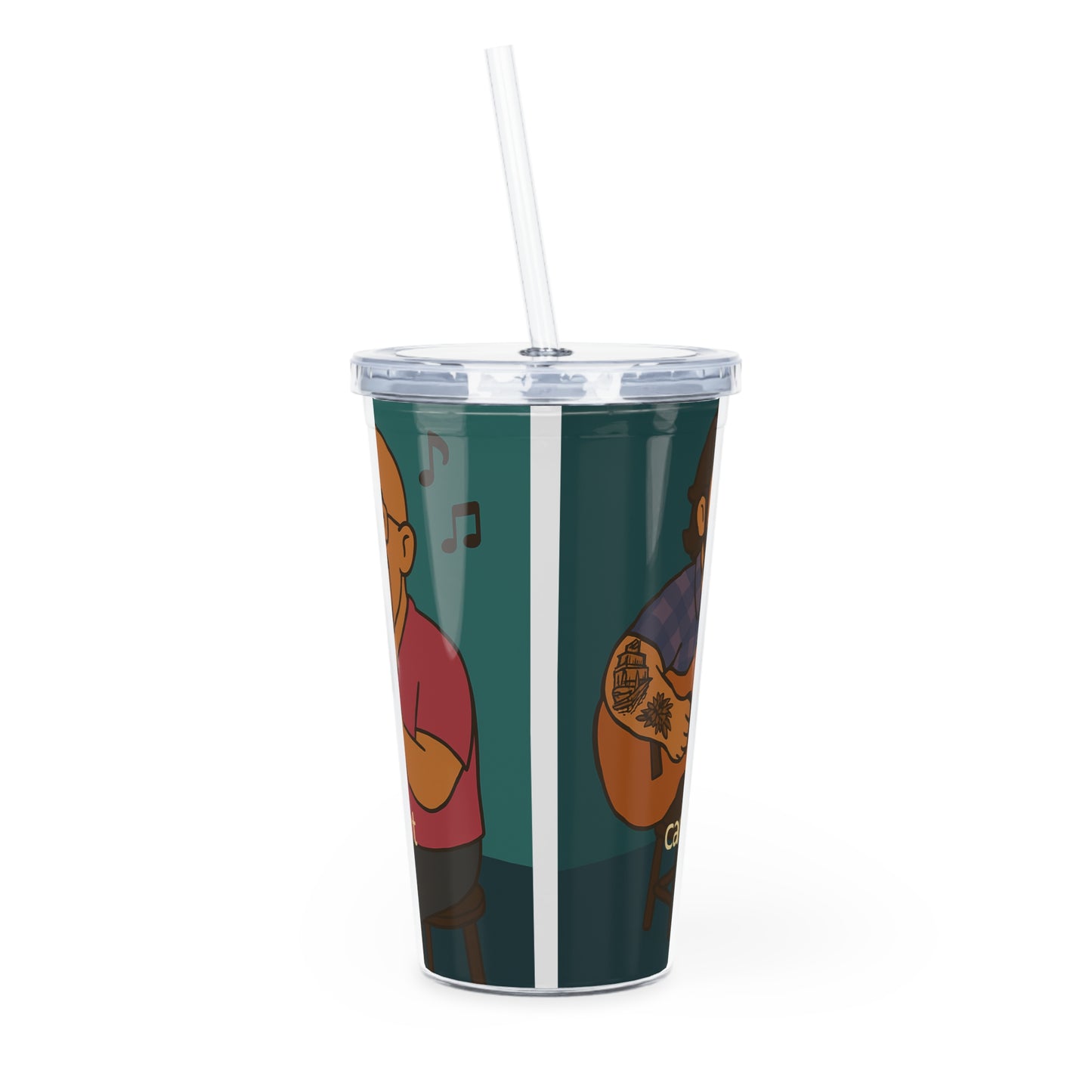 D 🖤 Plastic Tumbler with Straw