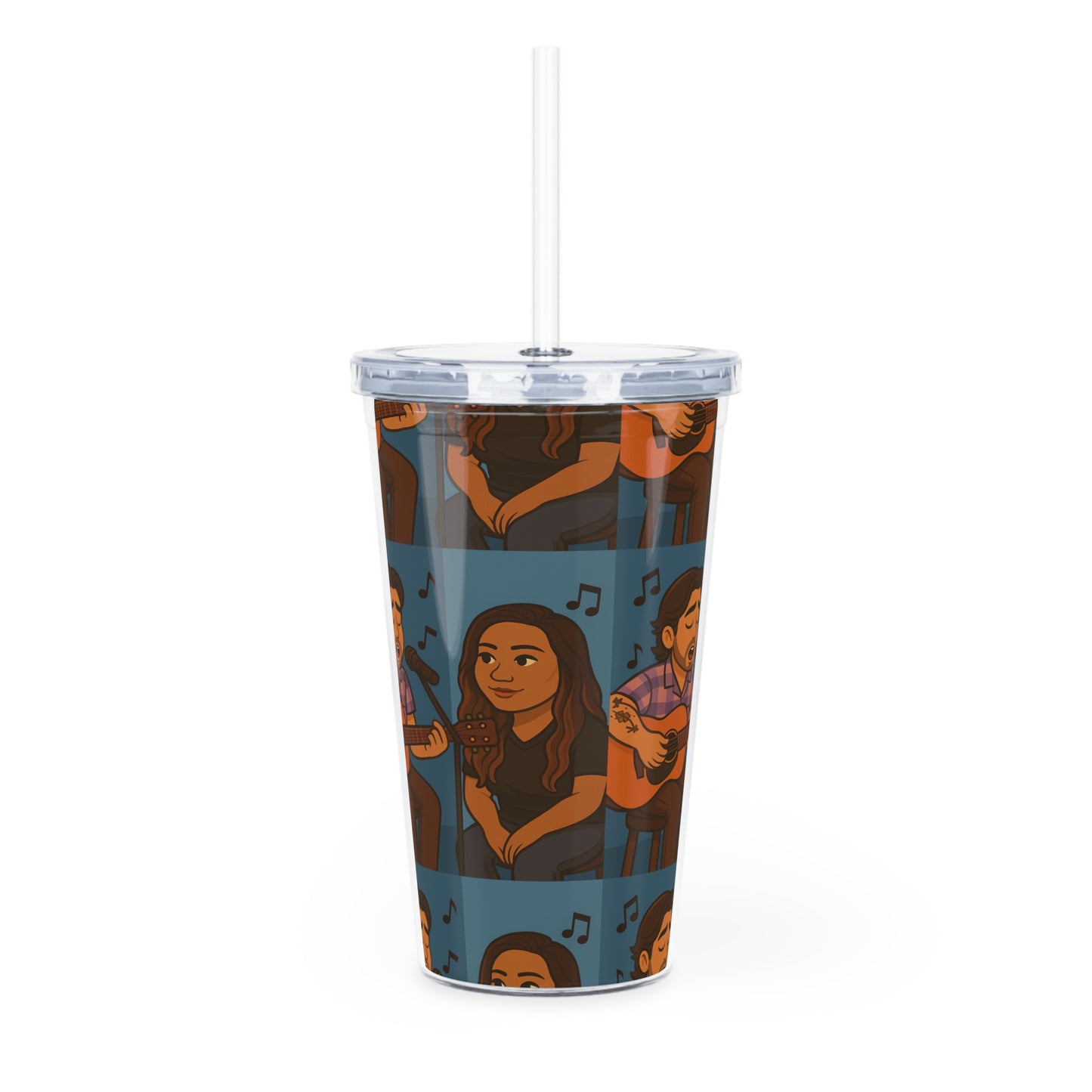 J 🖤 Plastic Tumbler with Straw