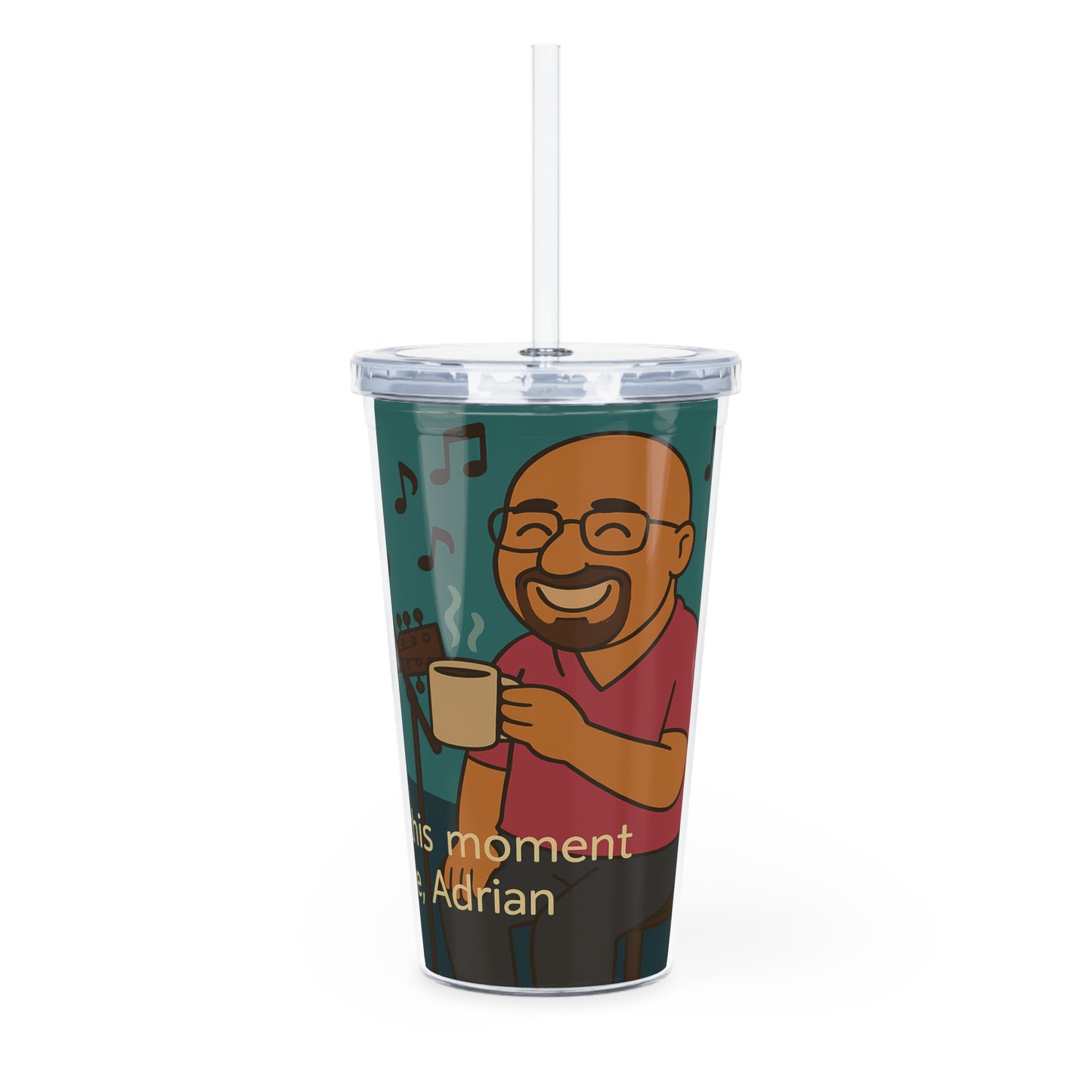 D 🖤 Plastic Tumbler with Straw