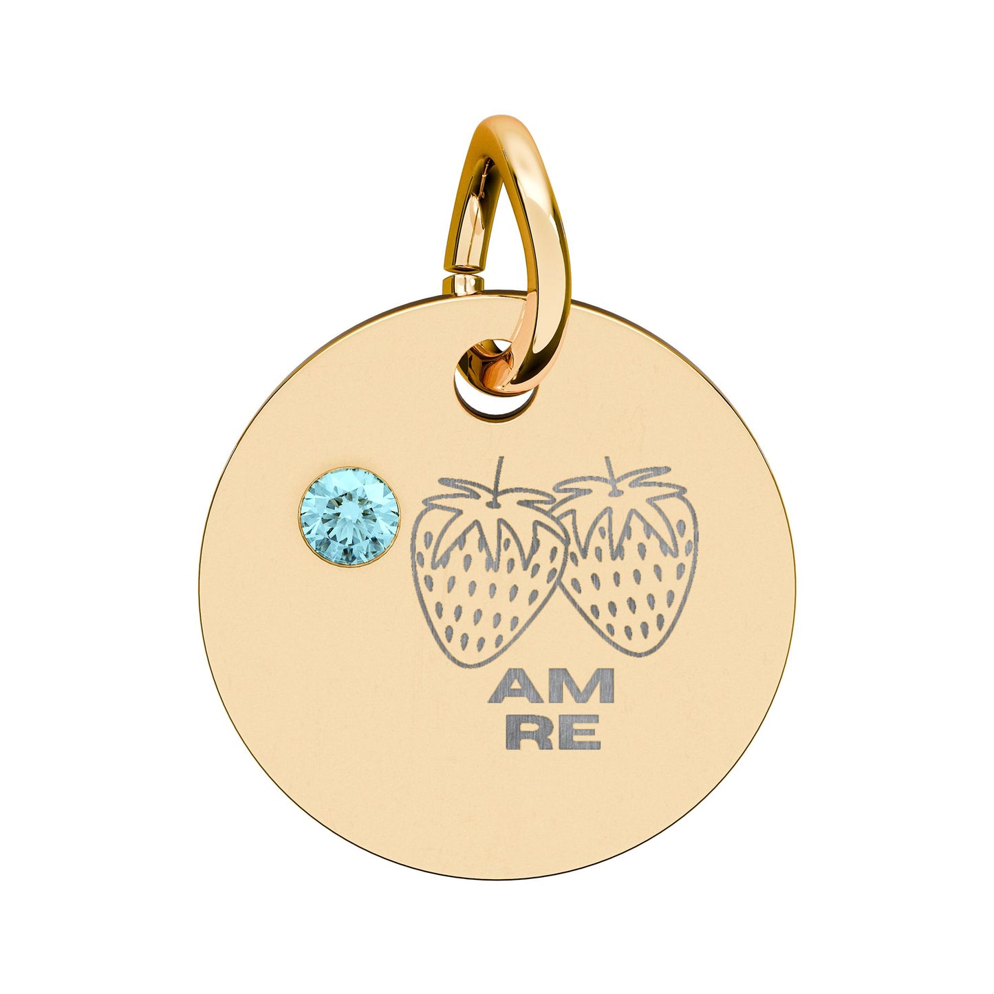 🍓- Birthstone Circle Charm (Engraving)