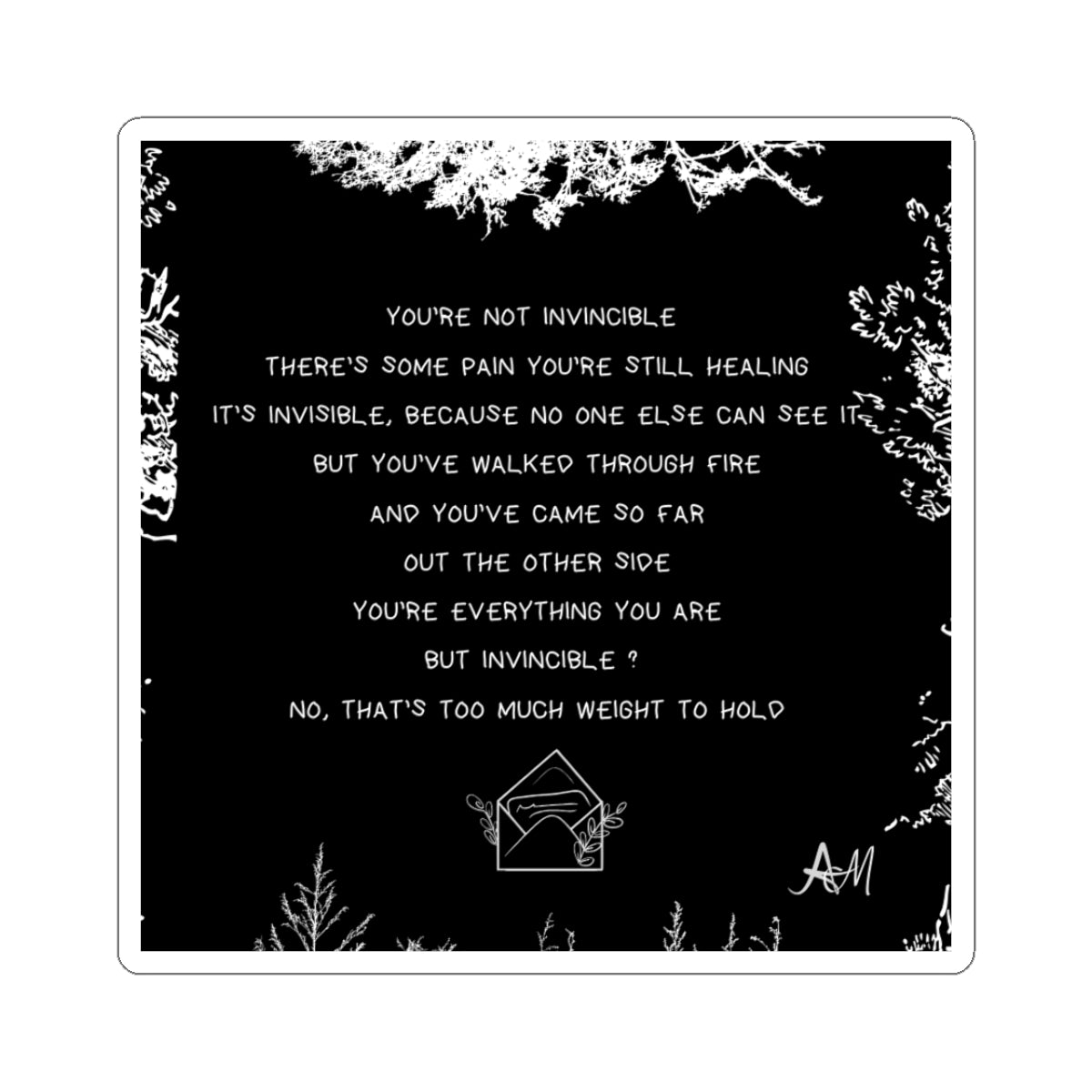 "INVINCIBLE" LYRIC & ARTWORK (STICKER)