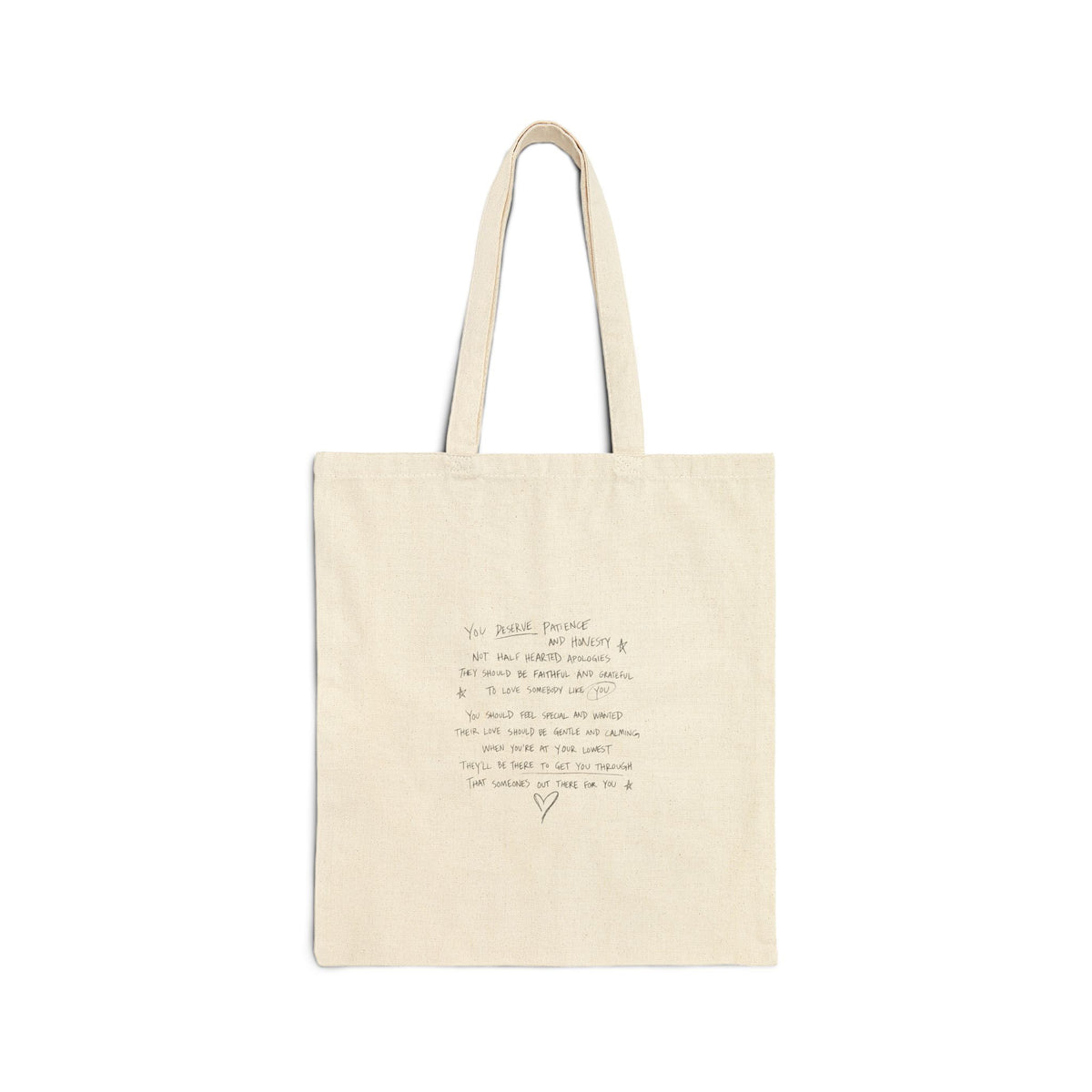 YOU DESERVE 🖤 - Cotton Canvas Tote Bag
