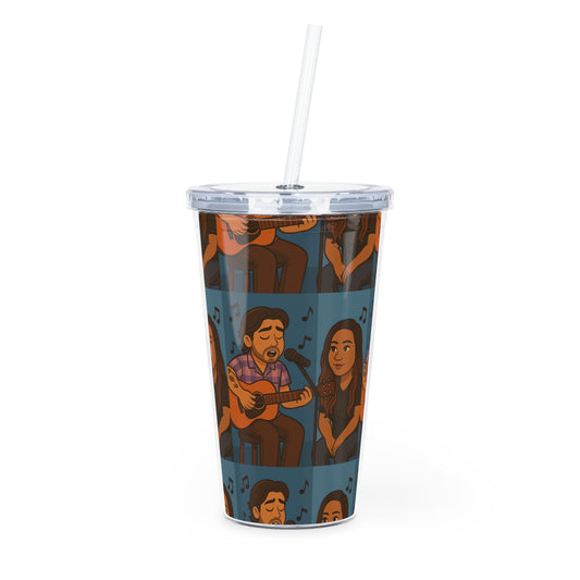 J 🖤 Plastic Tumbler with Straw