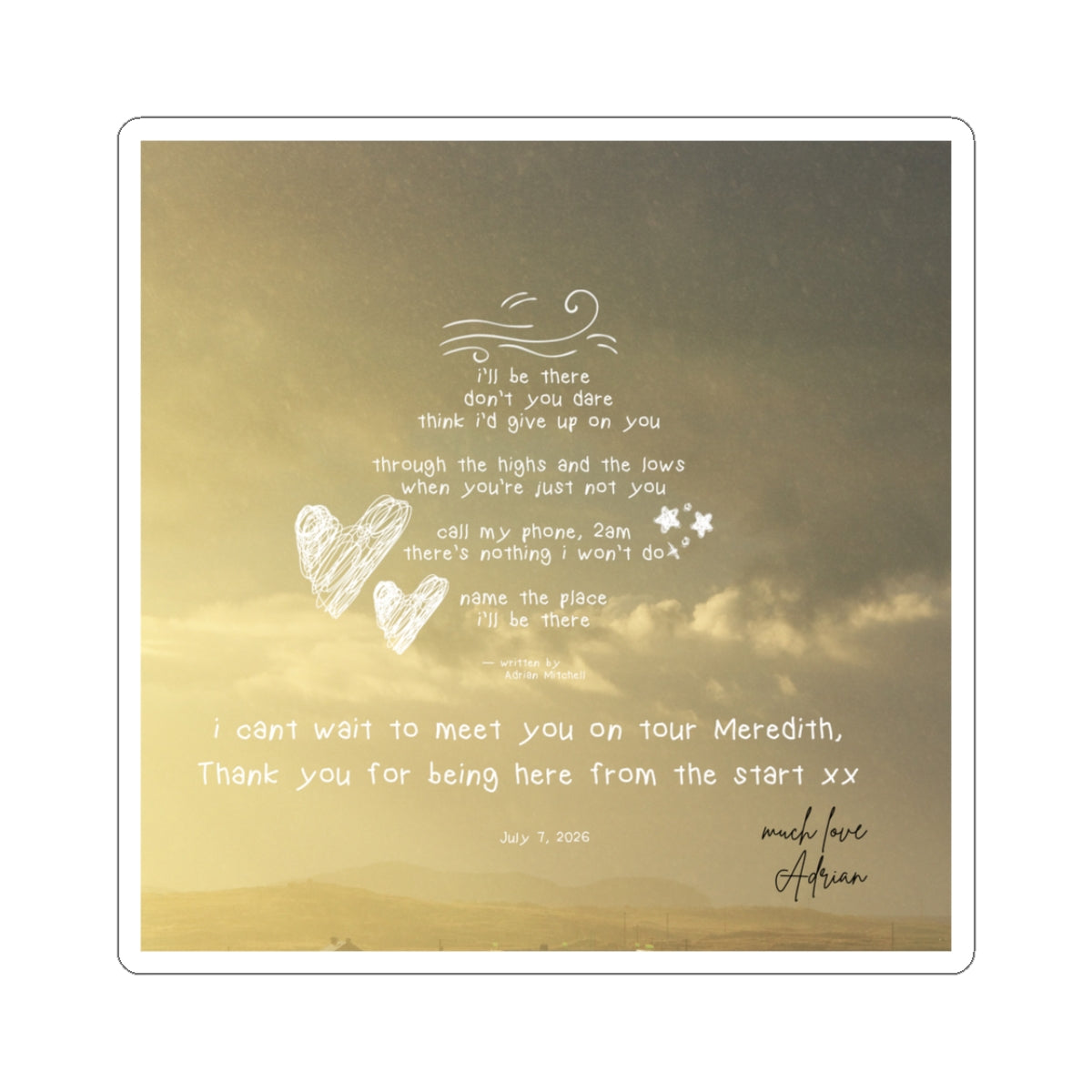 for Meredith *only* limited signed sticker