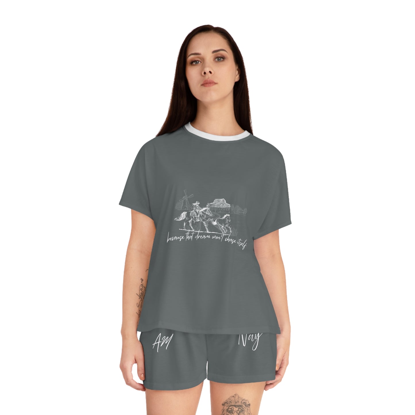 NAY 🩶Women's Short Pajama Set (AOP)