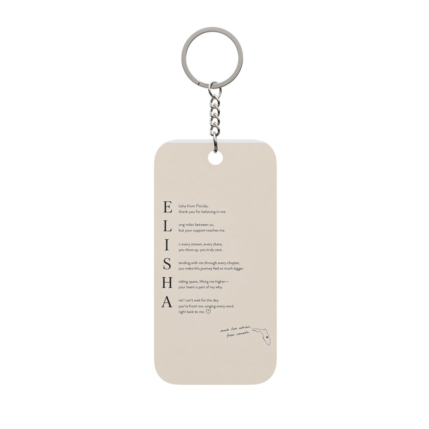 E. xx (keychain poem..) *ps. look at back*