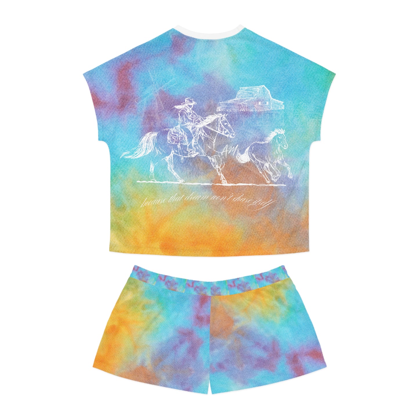 LAURA 💙💜🧡Short Pajama Set (AOP)