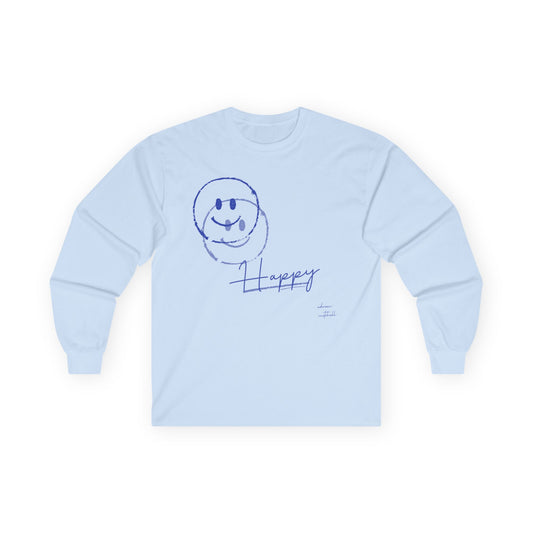 HAPPY LONG SLEEVE 💙😊 Unisex Ultra Cotton Long Sleeve Tee