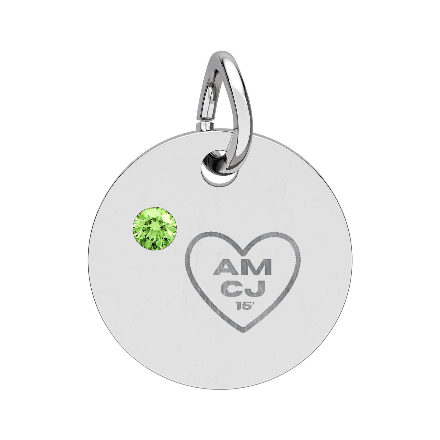 CJ - Birthstone Circle Charm (Engraving)