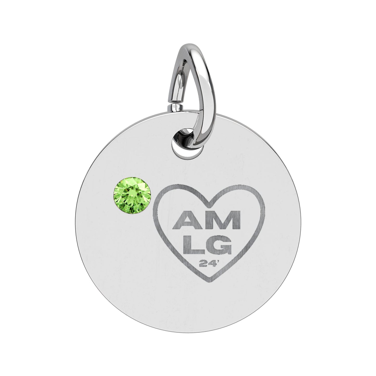 LG - Birthstone Circle Charm (Engraving)