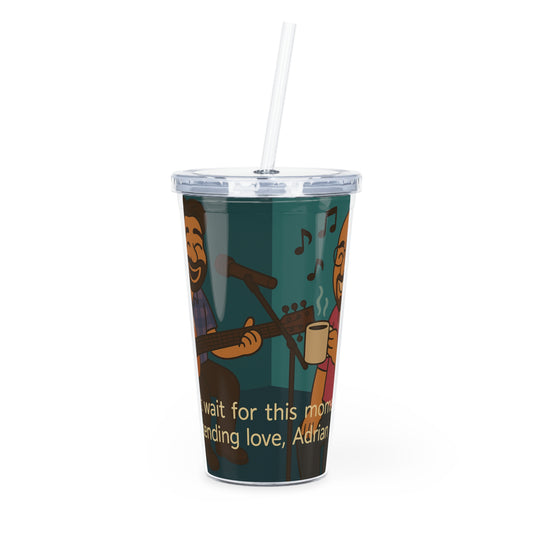 D 🖤 Plastic Tumbler with Straw