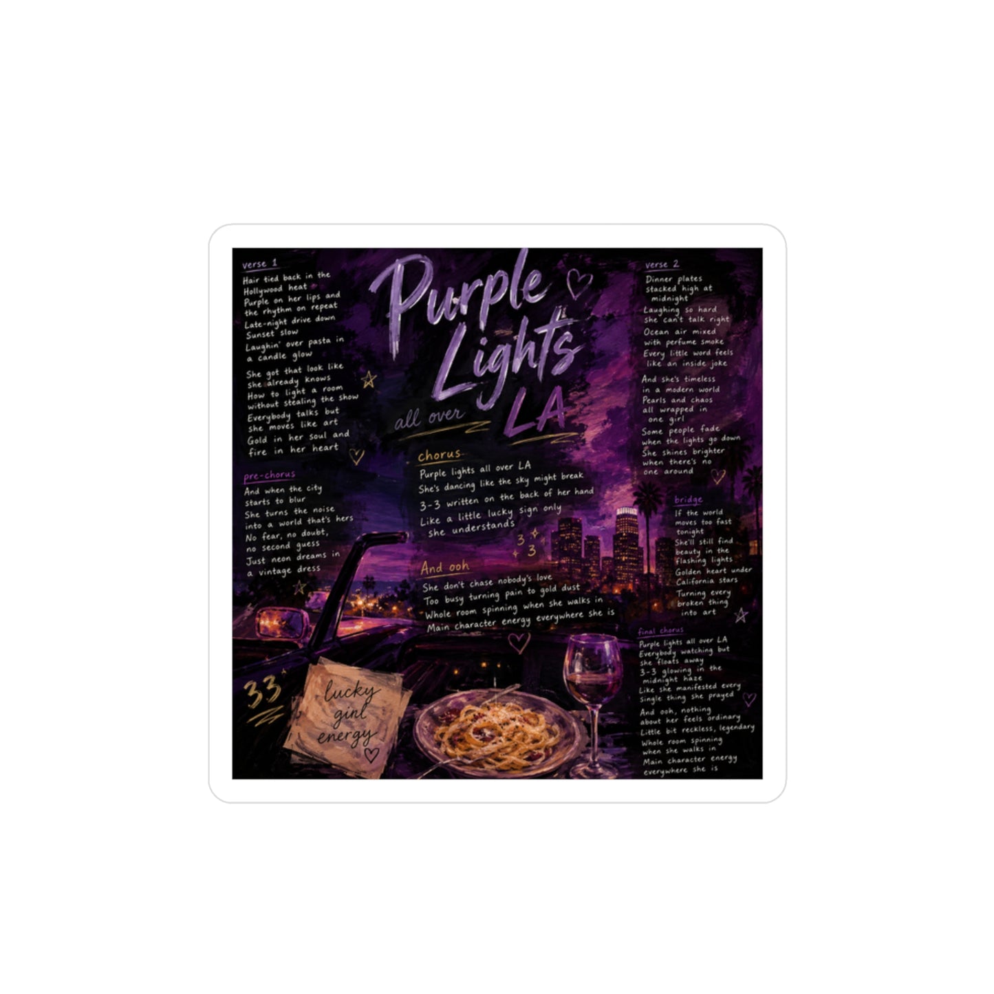 Purple Lights LA - Kiss-Cut Vinyl Decals